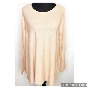 Eileen Fisher peach apricot light orange silk blend tunic sweater size 2X